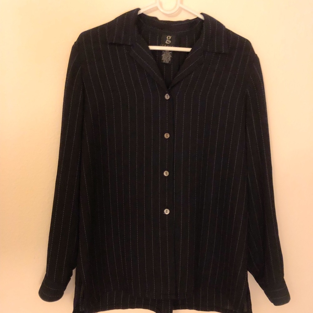 Grace Loose Black Striped Blouse